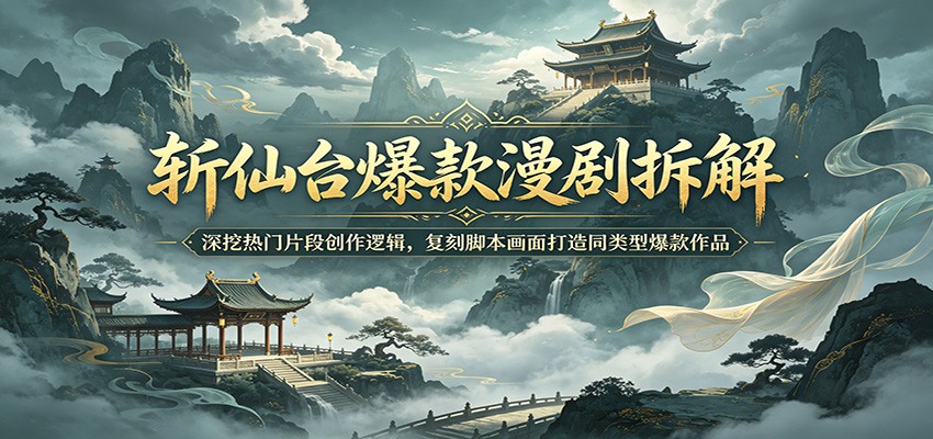 斩仙台爆款漫剧拆解:深挖热门片段创作逻辑,复刻脚本画面打造同类型爆款作品-阿牛笔记
