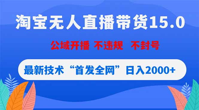 淘宝无人直播带货15.0，不封号，不违规，公域玩法，首发全网日入2000+-阿牛笔记