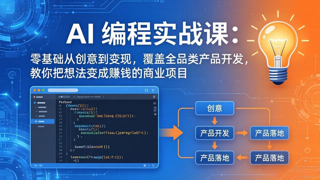AI编程实战课-第三期-6月更新:零基础从创意到变现,覆盖全品类产品开发,把想法变成赚钱项目-阿牛笔记