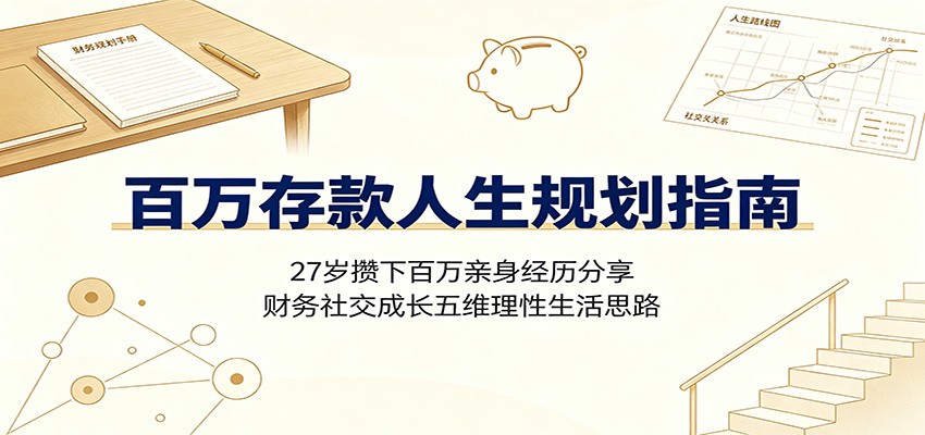 百万存款人生规划指南：27岁攒下百万亲身经历分享，财务社交成长五维理性生活思路-阿牛笔记