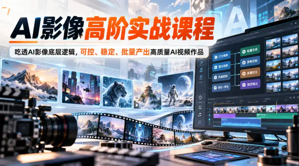 AI影像高阶实战课程,吃透AI影像底层逻辑,可控、稳定、批量产出高质量AI视频作品-阿牛笔记