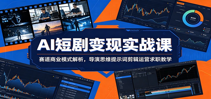 AI短剧变现实战课：赛道商业模式解析，导演思维提示词剪辑运营求职教学-阿牛笔记
