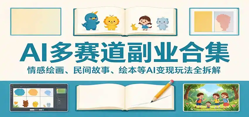 AI多赛道副业合集:情感绘画、民间故事、绘本等AI变现玩法全拆解-阿牛笔记