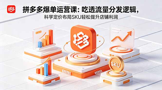 拼多多爆单运营实战课：吃透流量分发逻辑，科学定价布局SKU轻松提升店铺利润-阿牛笔记