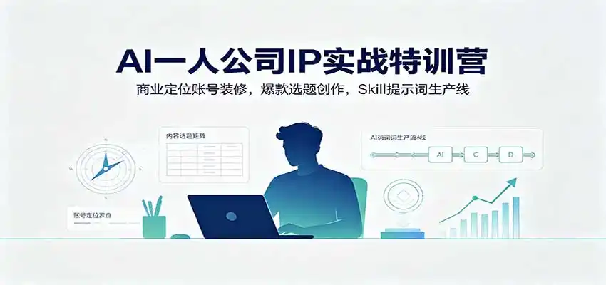 AI一人公司IP实战特训营：商业定位账号装修，爆款选题创作，Skill提示词生产线-阿牛笔记