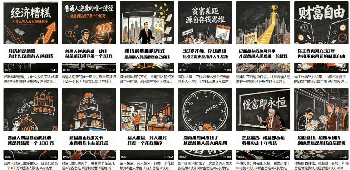 【AI书单】财富书籍图文解读玩法,一键直出,几十条视频,跑出1000单,全流程拆解,新手也可以上手-阿牛笔记