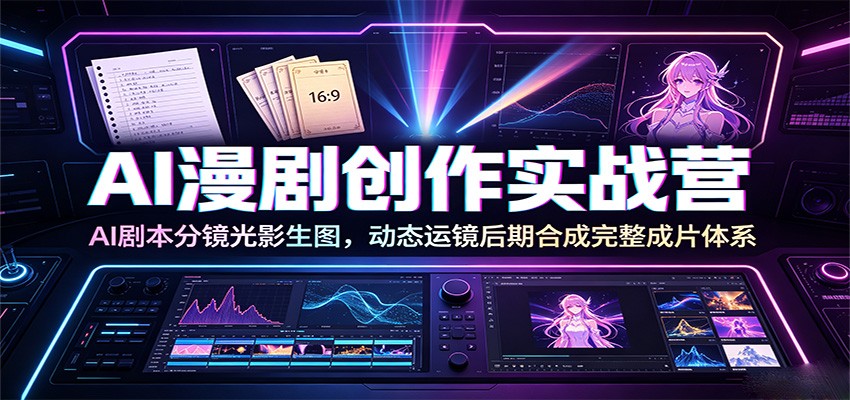 AI漫剧创作实战营：AI剧本分镜光影生图，动态运镜后期合成完整成片体系-阿牛笔记