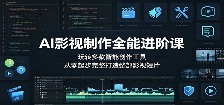 AI影视制作全能进阶课：玩转多款智能创作工具，从零起步完整打造整部影视短片-阿牛笔记
