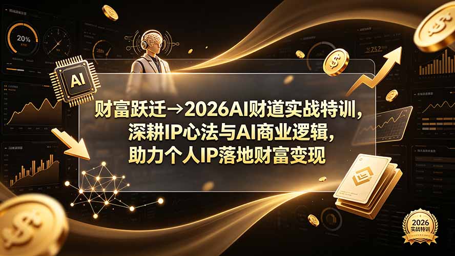 财富跃迁→2026AI财道实战特训，深耕IP心法与AI商业逻辑，助力个人IP落地财富变现-阿牛笔记