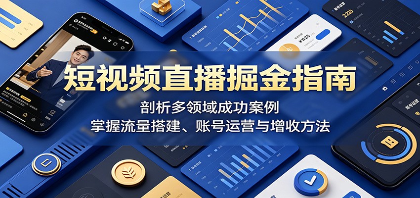 短视频直播掘金指南：剖析多领域成功案例，掌握流量搭建、账号运营与增收方法-阿牛笔记