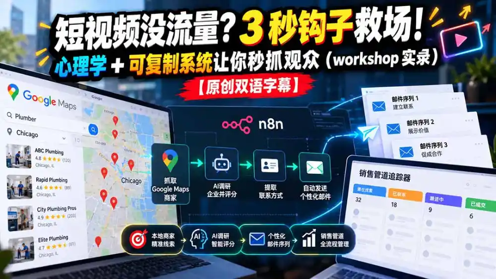 短视频没流量?3 秒钩子救场!心理学 + 可复制系统让你秒抓观众(workshop 实录-阿牛笔记