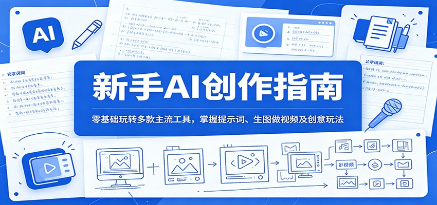 新手AI创作指南：零基础玩转多款主流工具，掌握提示词、生图做视频及创意玩法-阿牛笔记