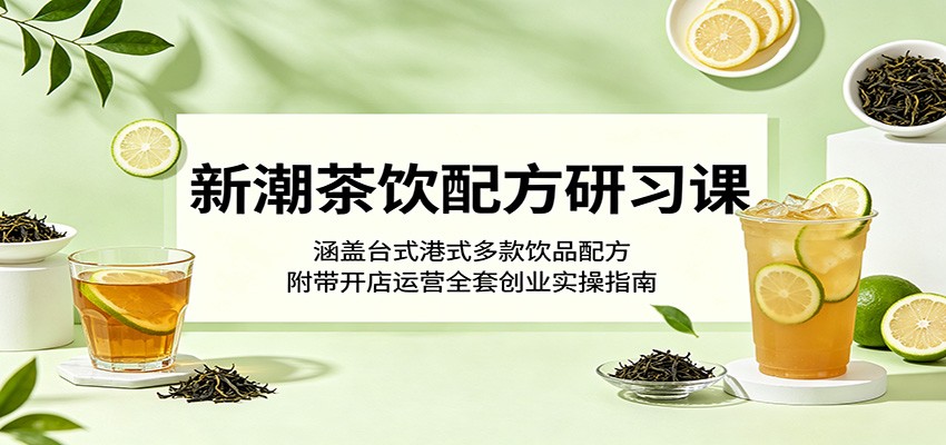 新潮茶饮配方研习课:涵盖台式港式多款饮品配方,附带开店运营全套创业实操指南-阿牛笔记