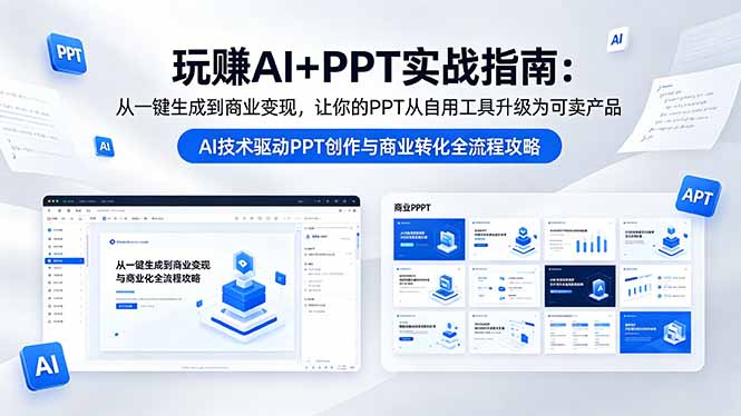 玩赚AI+PPT实战指南-更新5月13：从一键生成到商业变现，让你的PPT从自用工具升级为可卖产品-阿牛笔记