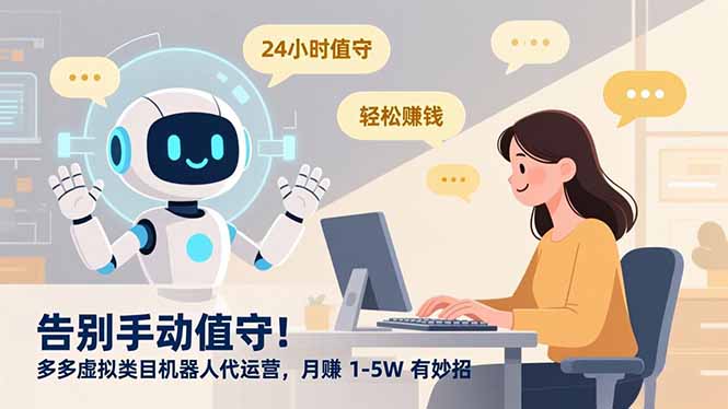 告别手动值守！多多虚拟类目机器人代运营，月赚 1-5W 有妙招-阿牛笔记