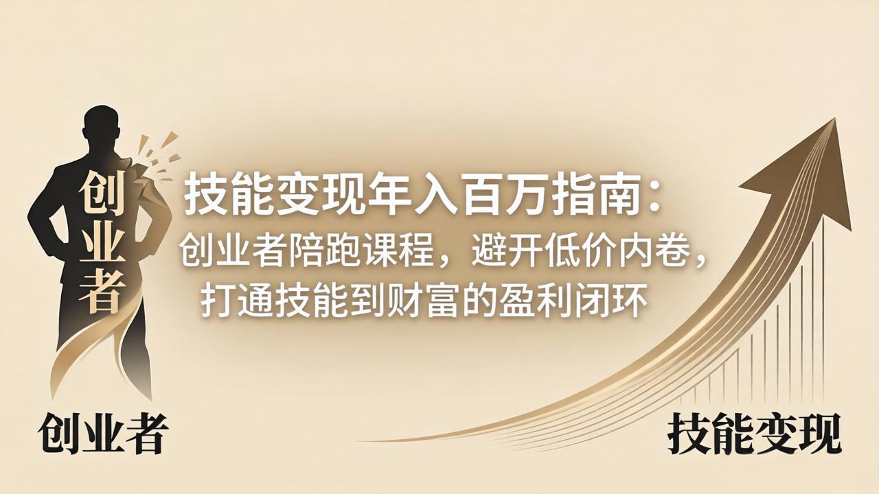 技能变现年入百万指南：创业者陪跑课程，避开低价内卷，打通技能到财富的盈利闭环-阿牛笔记