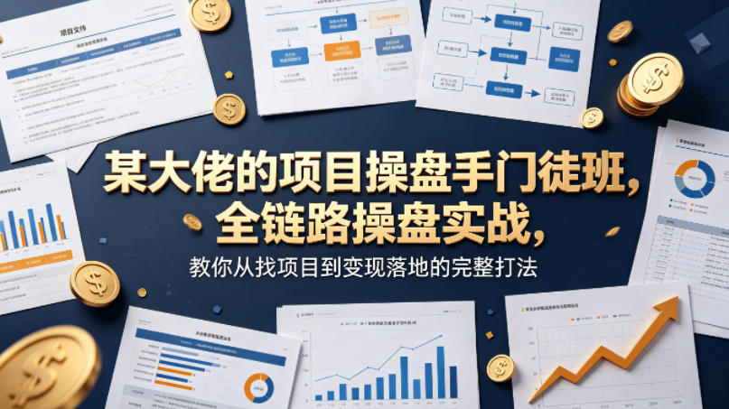 某大佬的项目操盘手门徒班，全链路操盘实战，教你从找项目到变现落地的完整打法-阿牛笔记
