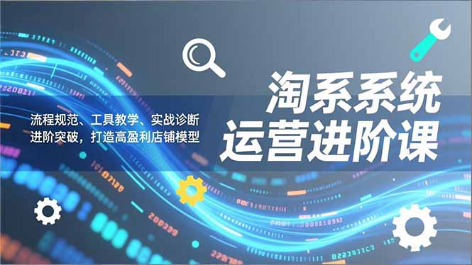 淘系系统运营进阶课2.0，流程规范、工具教学、实战诊断，进阶突破，打造高盈利店铺模型-阿牛笔记