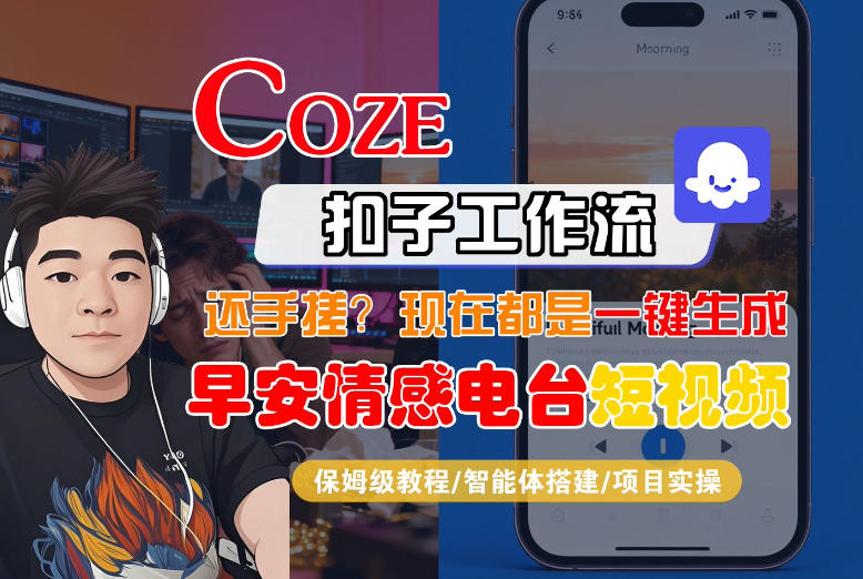 【Coze工作流搭建实操教程】【coze】早安情感电台日签视频还在手动做？用扣子工作流自动生成，省时90%-阿牛笔记