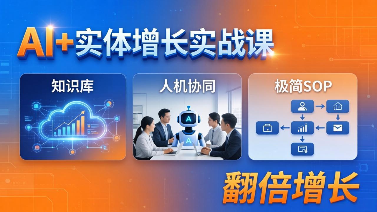 AI+实体增长实战课：知识库+人机协同+极简SOP，助力实体业务翻倍增长-阿牛笔记
