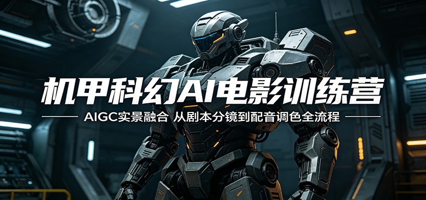 机甲科幻AI电影训练营：AIGC实景融合，从剧本分镜到配音调色全流程-阿牛笔记