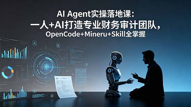 AI Agent实操落地课：一人+AI打造专业财务审计团队，OpenCode+Mineru+Skill全掌握-阿牛笔记