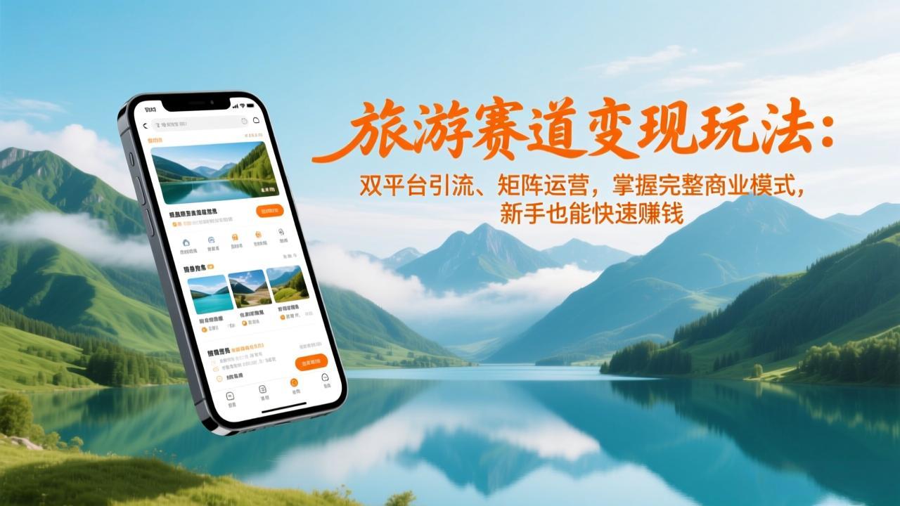 旅游赛道变现玩法：双平台引流、矩阵运营，掌握完整商业模式，新手也能快速赚钱-阿牛笔记