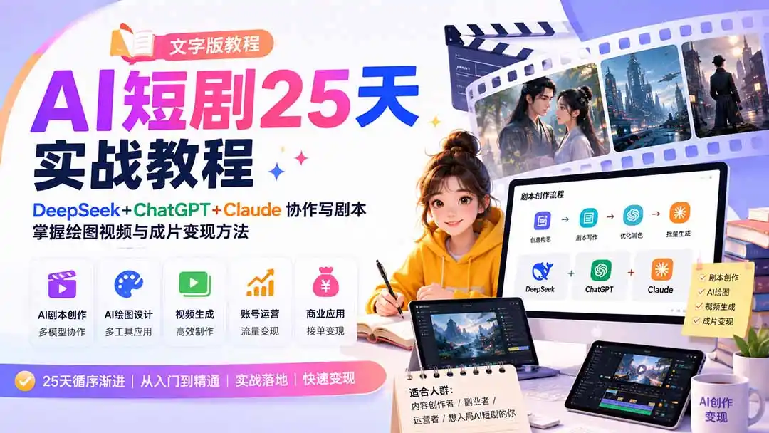 AI短剧25天实战教程(文字版教程-阿牛笔记
