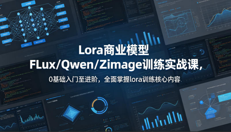 系统性学习Lora商业模型FLux／Qwen／Zimage训练实战课，0基础入门至进阶，全面掌握lora训练核心内容-阿牛笔记