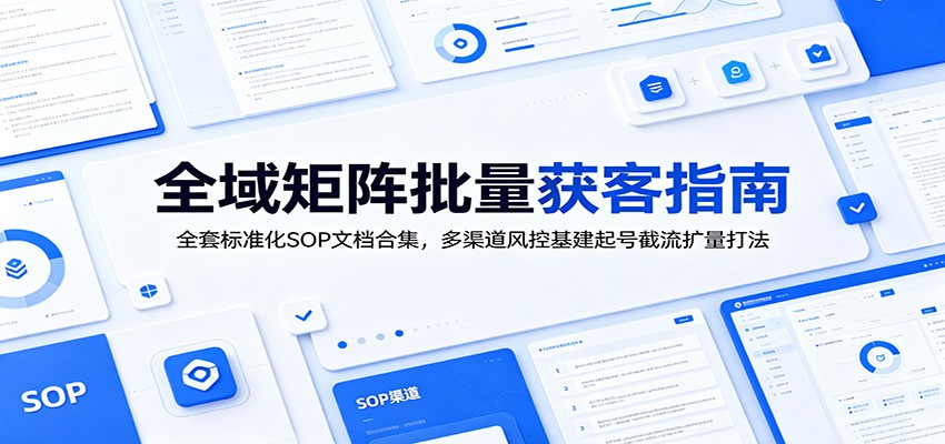 全域矩阵批量获客指南：全套标准化SOP文档合集，多渠道风控基建起号截流扩量打法-阿牛笔记