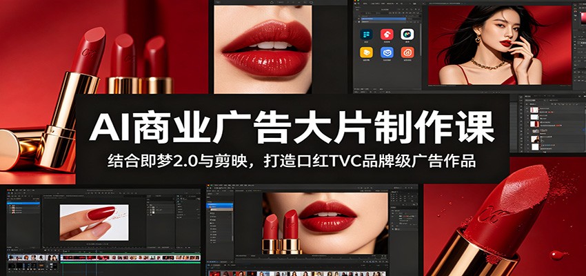 AI商业广告大片制作课：结合即梦2.0与剪映，打造口红TVC品牌级广告作品-阿牛笔记