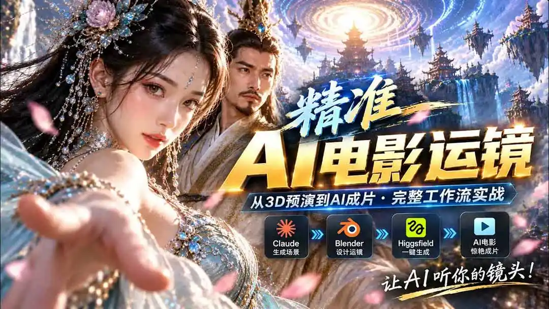 AI视频终于能精准运镜了！Claude + Blender + Higgsfield 免费插件实测-阿牛笔记