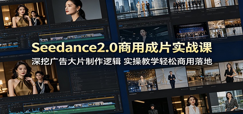 Seedance2.0商用成片实战课：深挖广告大片制作逻辑，实操教学轻松商用落地-阿牛笔记
