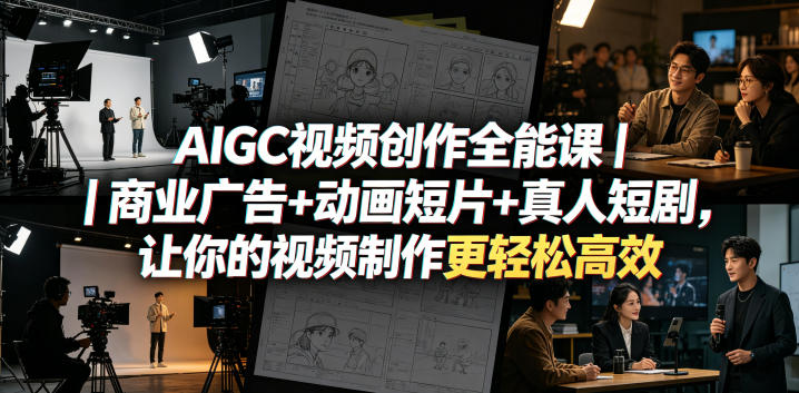 AIGC视频创作全能课｜商业广告+动画短片+真人短剧，让你的视频制作更轻松高效-阿牛笔记