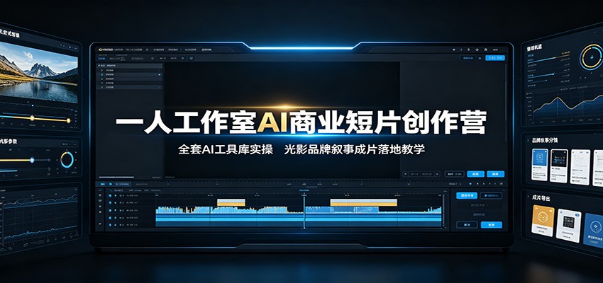 一人工作室AI商业短片创作营:全套AI工具库实操,光影品牌叙事成片落地教学-阿牛笔记