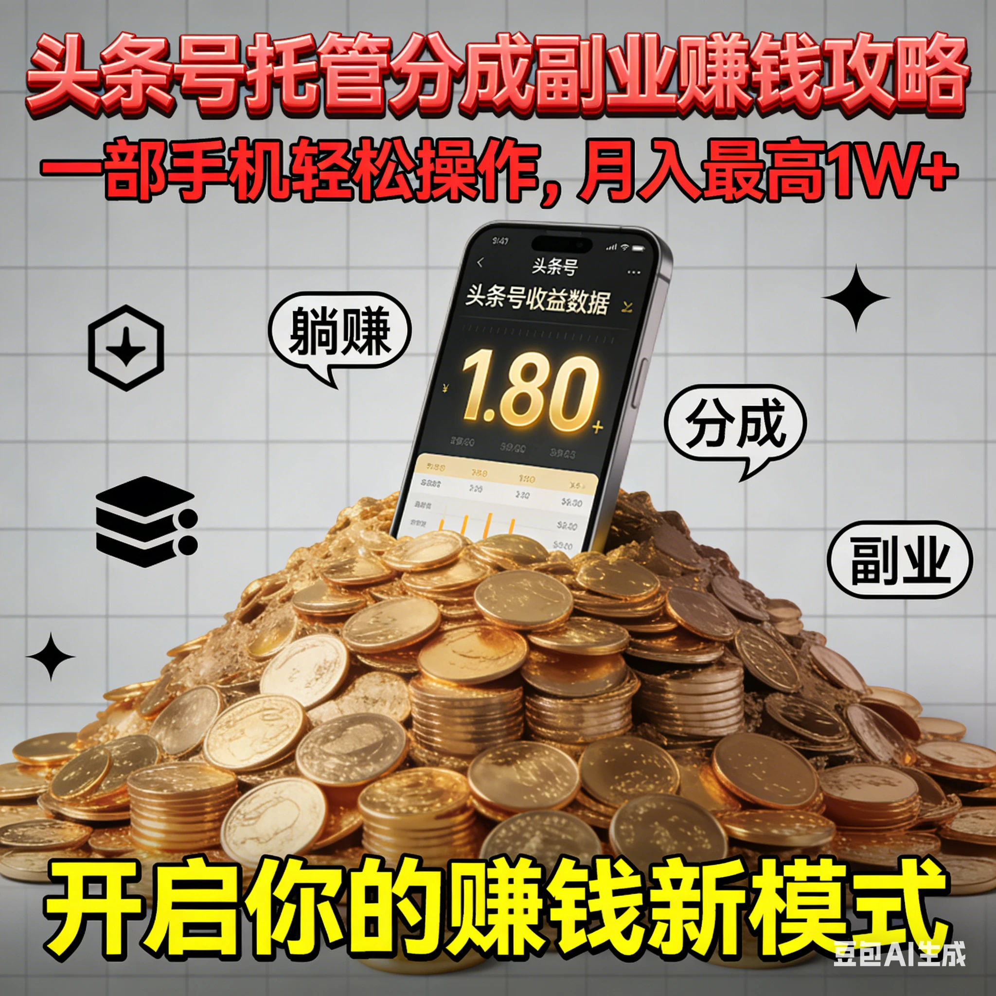 全程托管今日头条，一部手机开干，每天5分钟，最高躺赚1W+-阿牛笔记