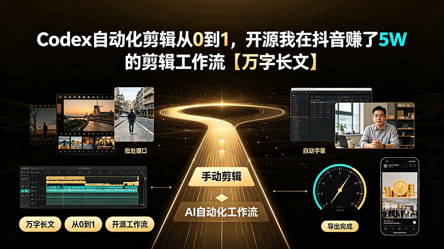Codex自动化剪辑从0到1,开源我在抖音赚了5W 的剪辑工作流【万字长文】-阿牛笔记