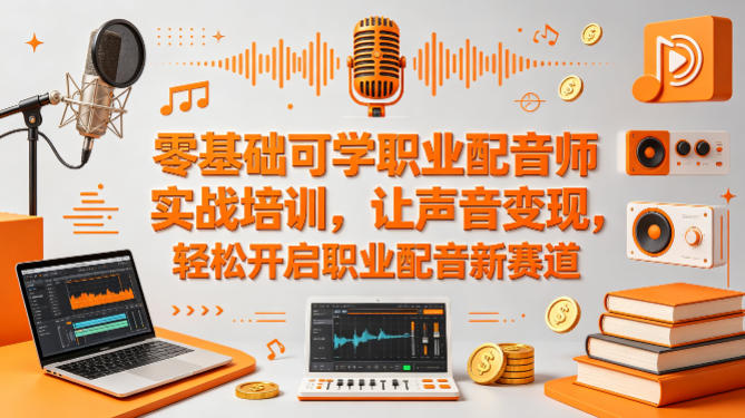 零基础可学职业配音师实战培训，让声音变现，轻松开启职业配音新赛道-阿牛笔记