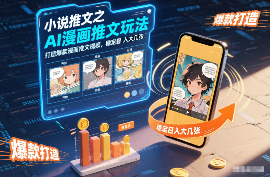 小说推文之AI漫画推文玩法，打造爆款漫画推文视频，稳定日入大几张-阿牛笔记