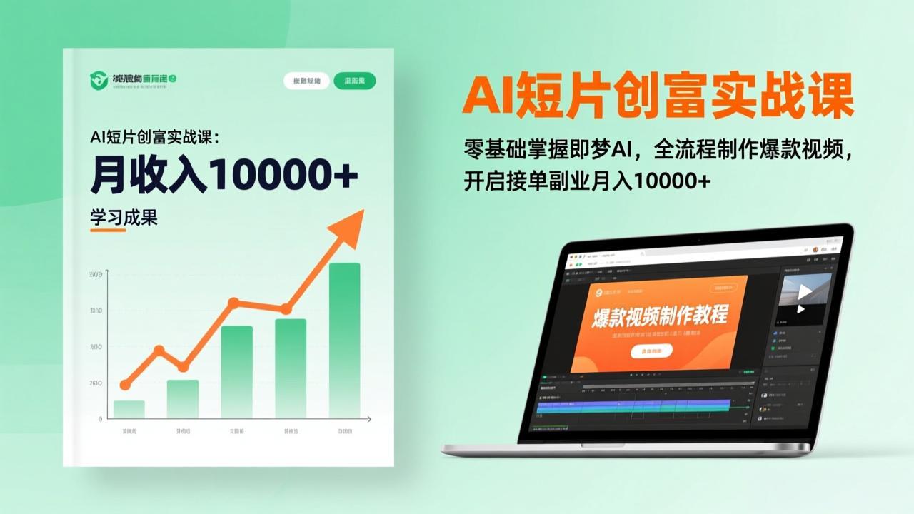 AI短片创富实战课：零基础掌握即梦AI，全流程制作爆款视频，开启接单副业月入10000+(更新-阿牛笔记