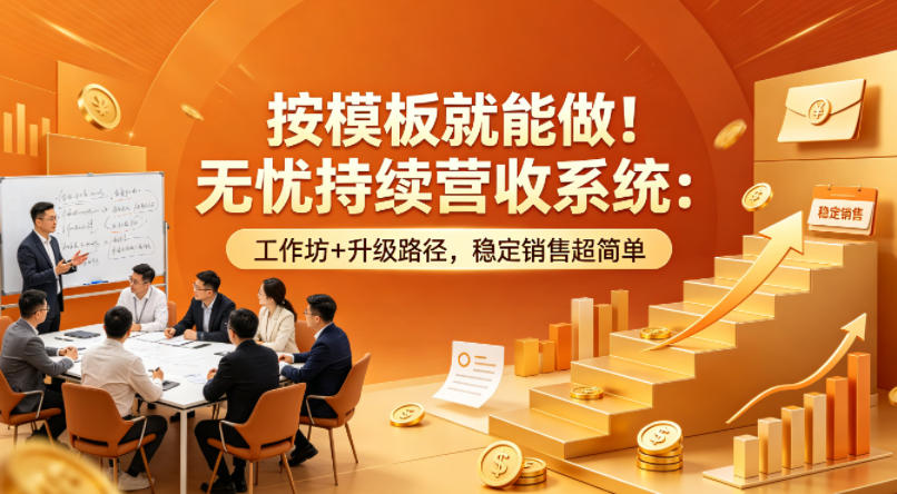 按模板就能做！无忧持续营收系统：工作坊+升级路径，稳定销售超简单【原创双语字幕】-阿牛笔记