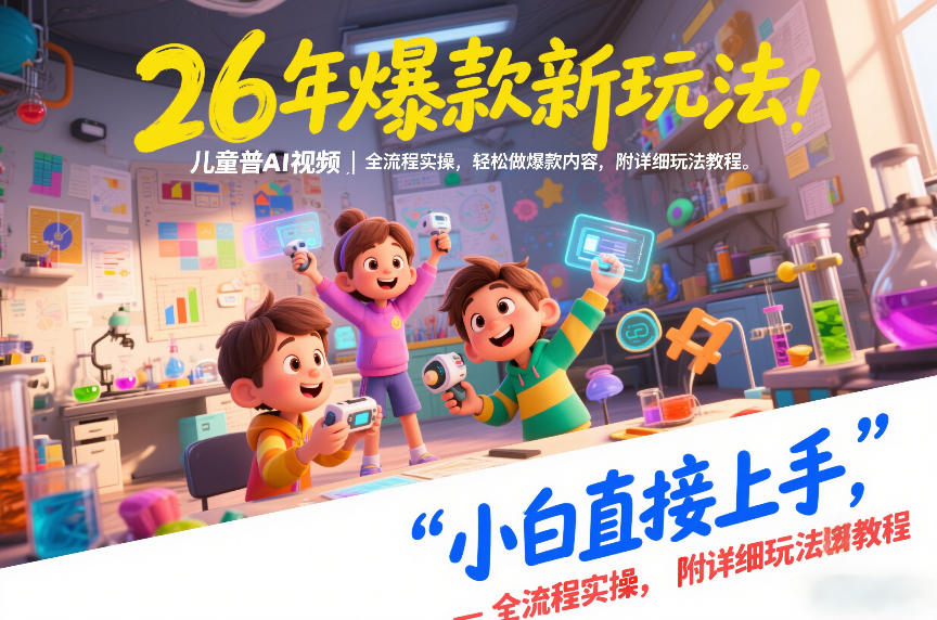 26年爆款新玩法，儿童科普AI视频，全流程实操，轻松做爆款内容，小白直接上手，附详细玩法教程-阿牛笔记