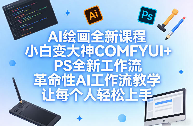 AI绘画全新课程，小白变大神COMFYUI+PS全新工作流，革命性AI工作流教学，让每个人轻松上手-阿牛笔记