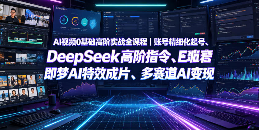 AI视频0基础高阶实战全课程|账号精细化起号、DeepSeek高阶指令、即梦AI特效成片、多赛道AI短视频量产变现-阿牛笔记