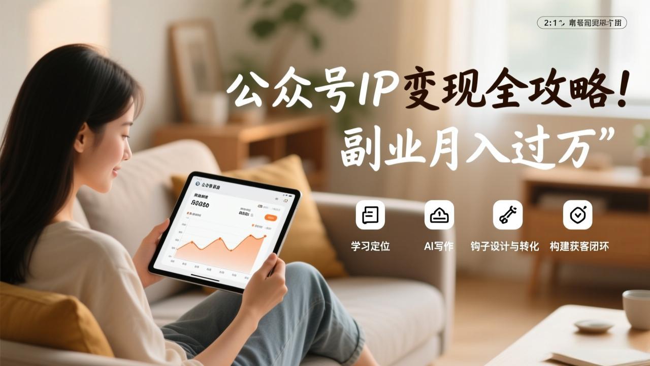 公众号IP变现全攻略，学习定位、AI写作、钩子设计与转化，构建获客闭环，副业月入过万-阿牛笔记