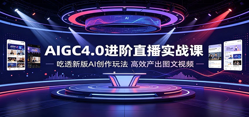 AIGC4.0进阶直播实战课：吃透新版AI创作玩法，高效产出图文视频-阿牛笔记