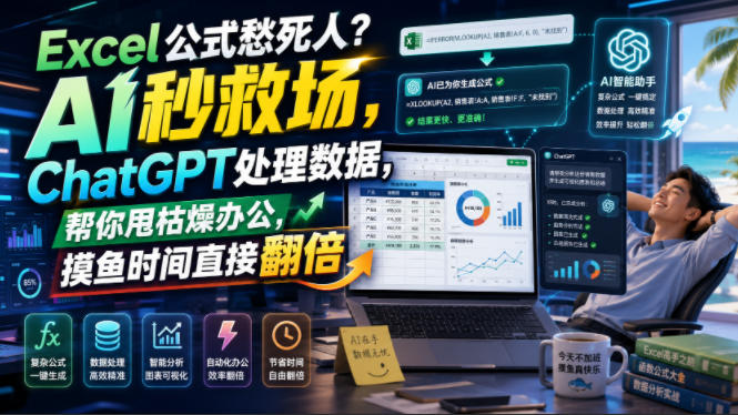 Excel公式愁死人?AI秒救场,ChatGPT处理数据,帮你甩枯燥办公,摸鱼时间直接翻倍【原创双语字幕】-阿牛笔记