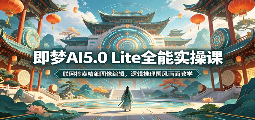 即梦AI5.0 Lite全能实操课:联网检索精细图像编辑,逻辑推理国风画面教学-阿牛笔记