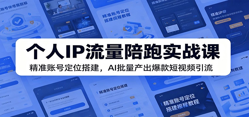 个人IP流量陪跑实战课:精准账号定位搭建,AI批量产出爆款短视频引流-阿牛笔记