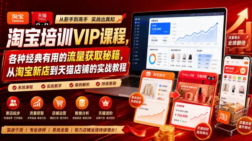 淘宝培训VIP课程，各种经典有用的流量获取秘籍，从淘宝新店到天猫店铺的实战教程(更新09月17日)-阿牛笔记